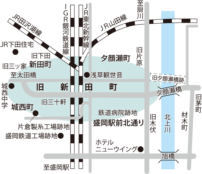 新田町界隈マップ