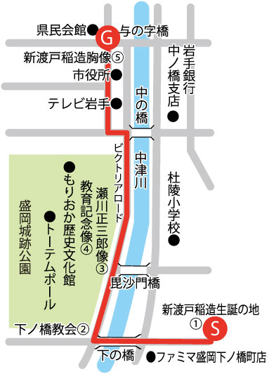 盛岡市　ビクトリアロード地図